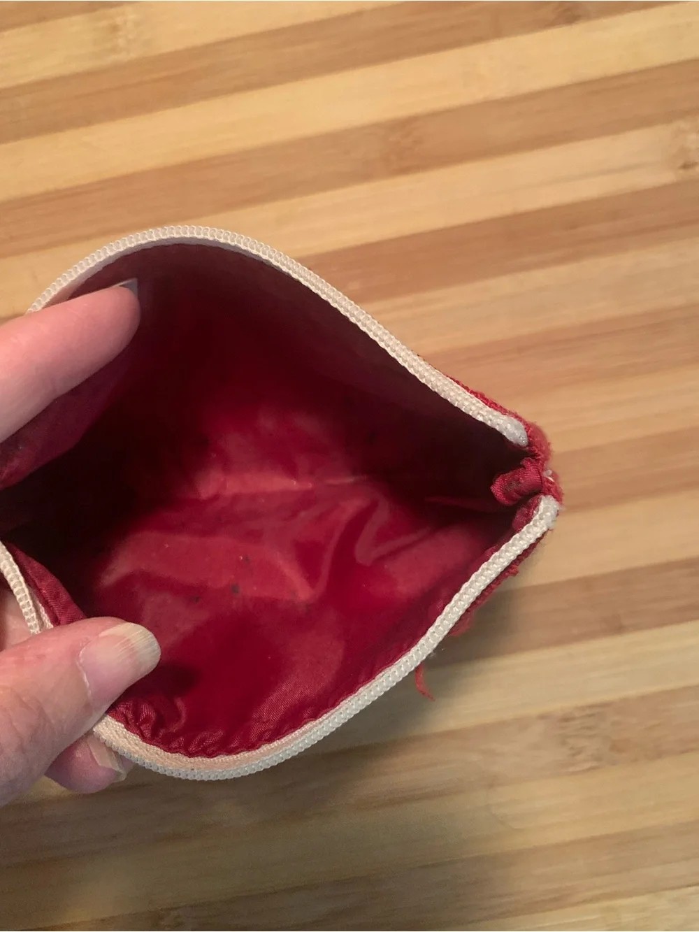 Estee Lauder Red Canvas Cosmetic Pouch